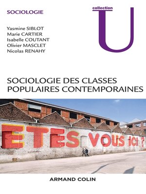 cover image of Sociologie des classes populaires contemporaines